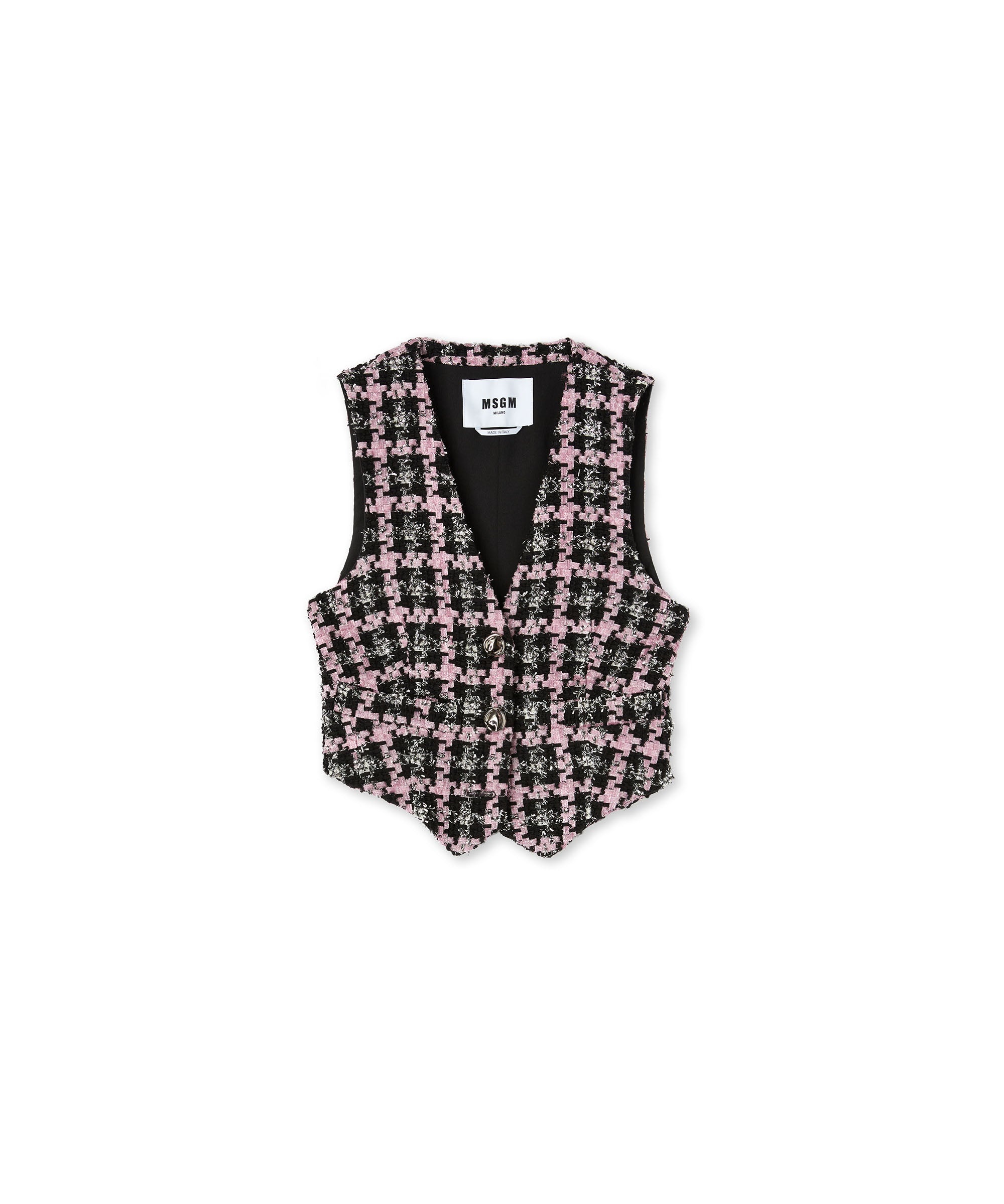 Vest with "Lurex Check Tweed" motif - 1