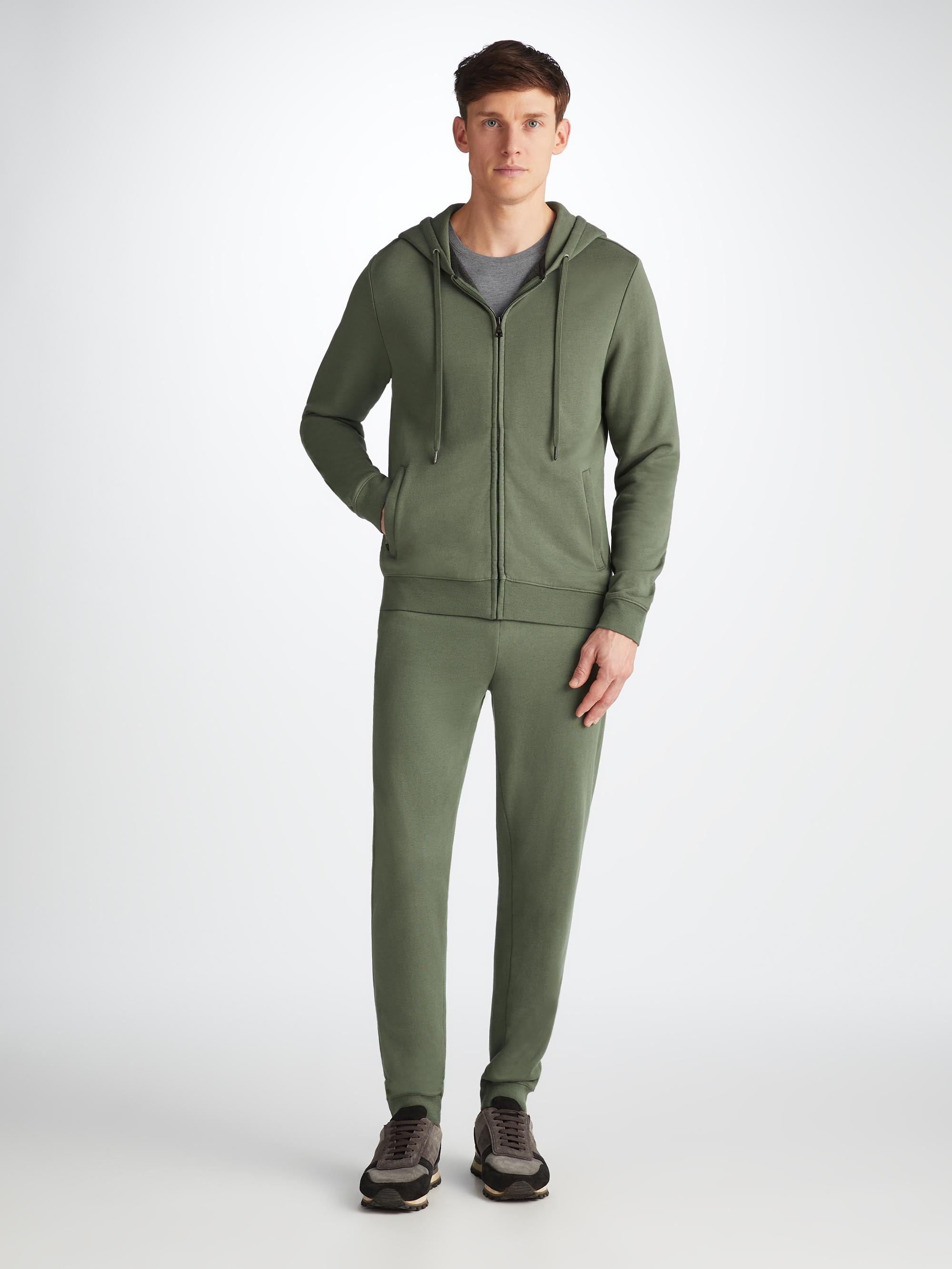 Men's Hoodie Quinn Cotton Modal Green - 3