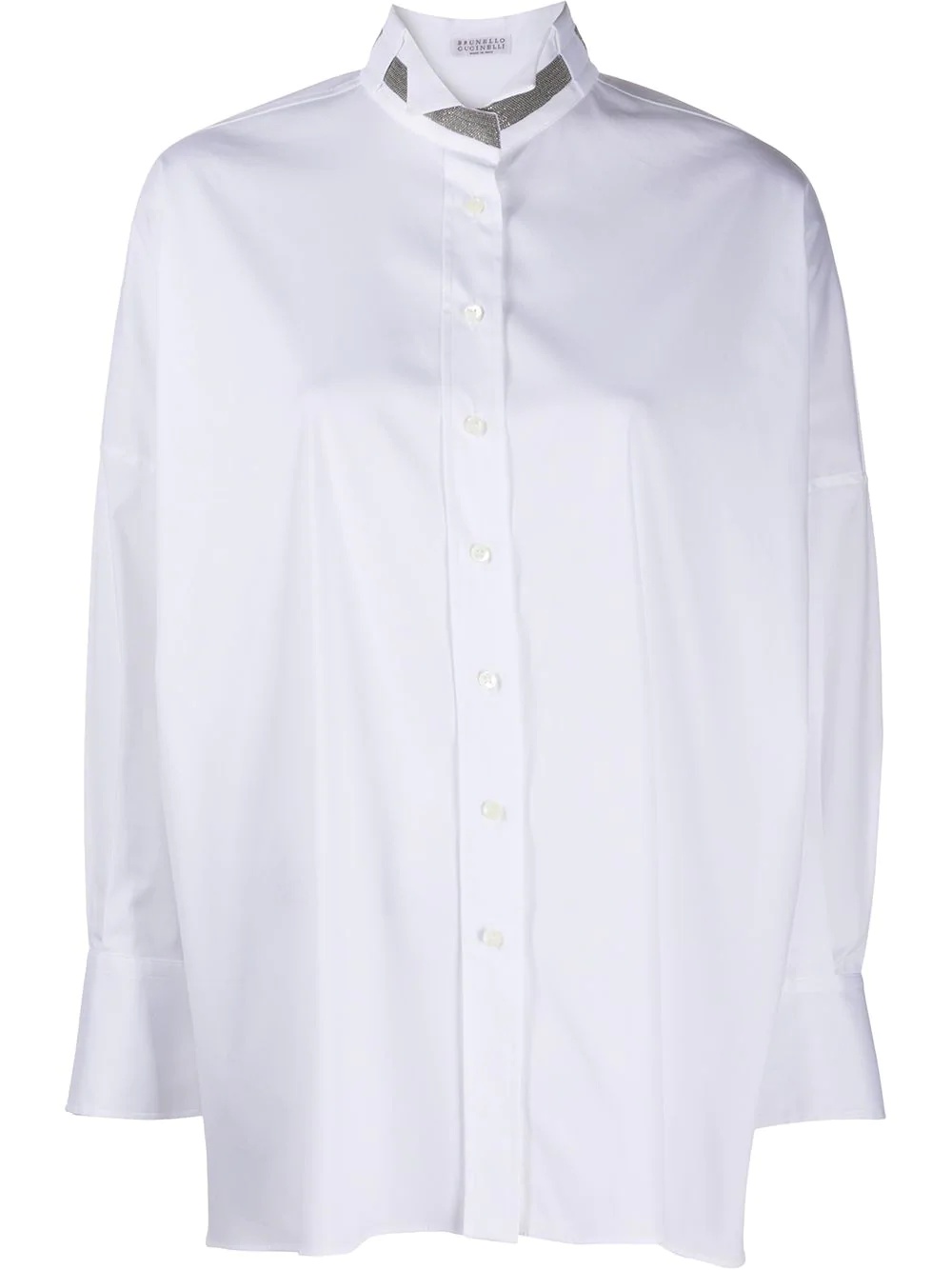 plain tuxedo collar shirt - 1