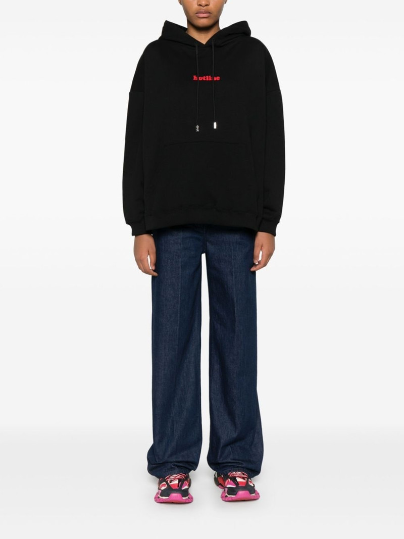 GCDS Hotline-embroidered hoodie outlook