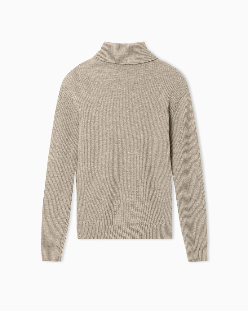 TURTLENECK JUMPER IN VIRGIN WOOL WITH A HALF FISHERMAN’S-RIB KNIT 3