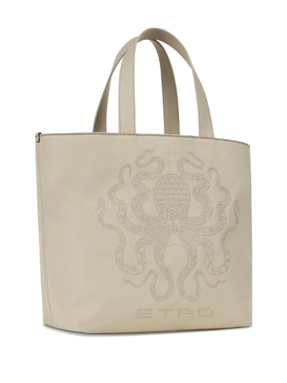 Octopus-embroidered tote bag - 4