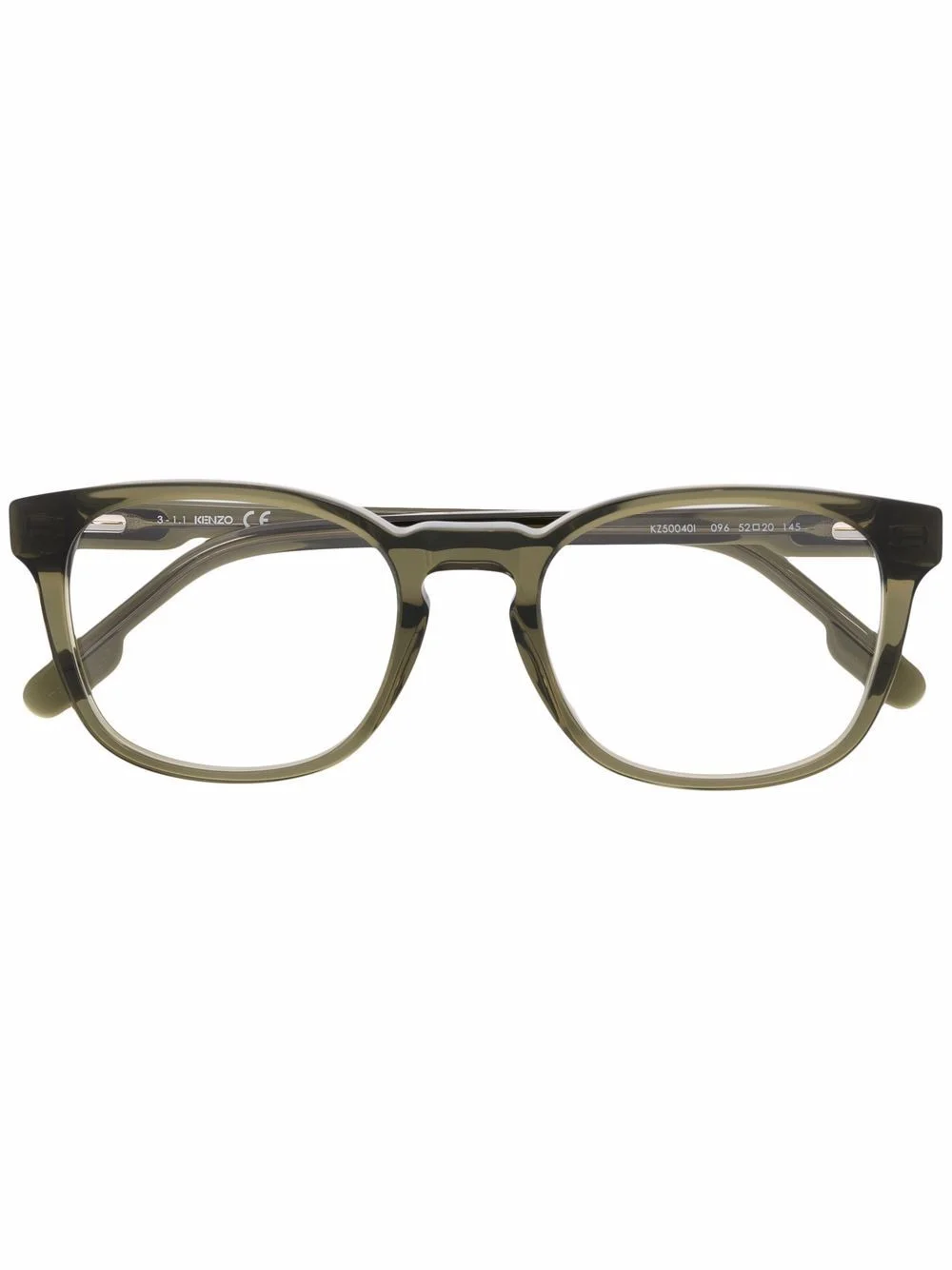 round-frame logo-engraved glasses - 1