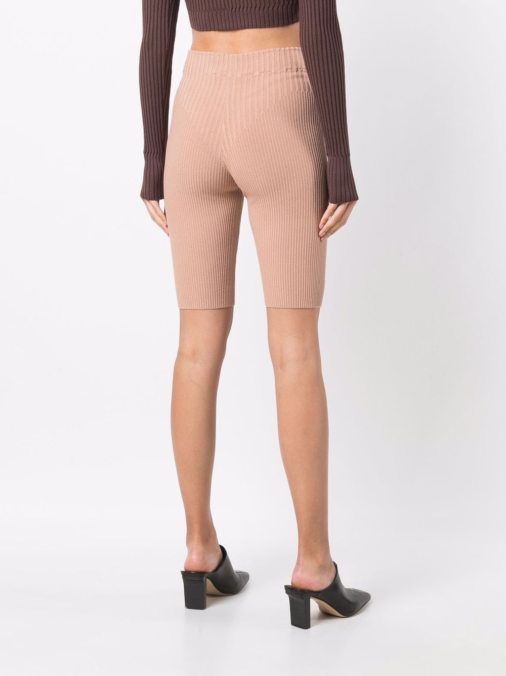 ribbed-knit cycling shorts - 4