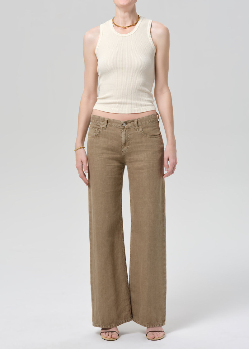 Nora Linen Trouser Leg In Reservoir - 1