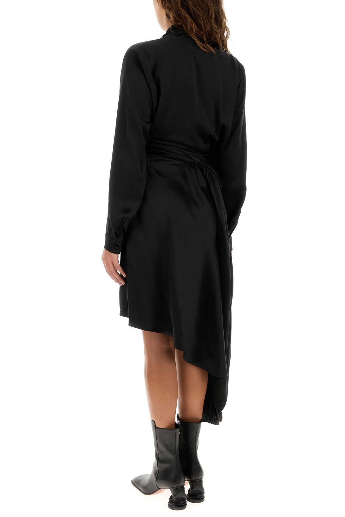 Black satin dress - 4