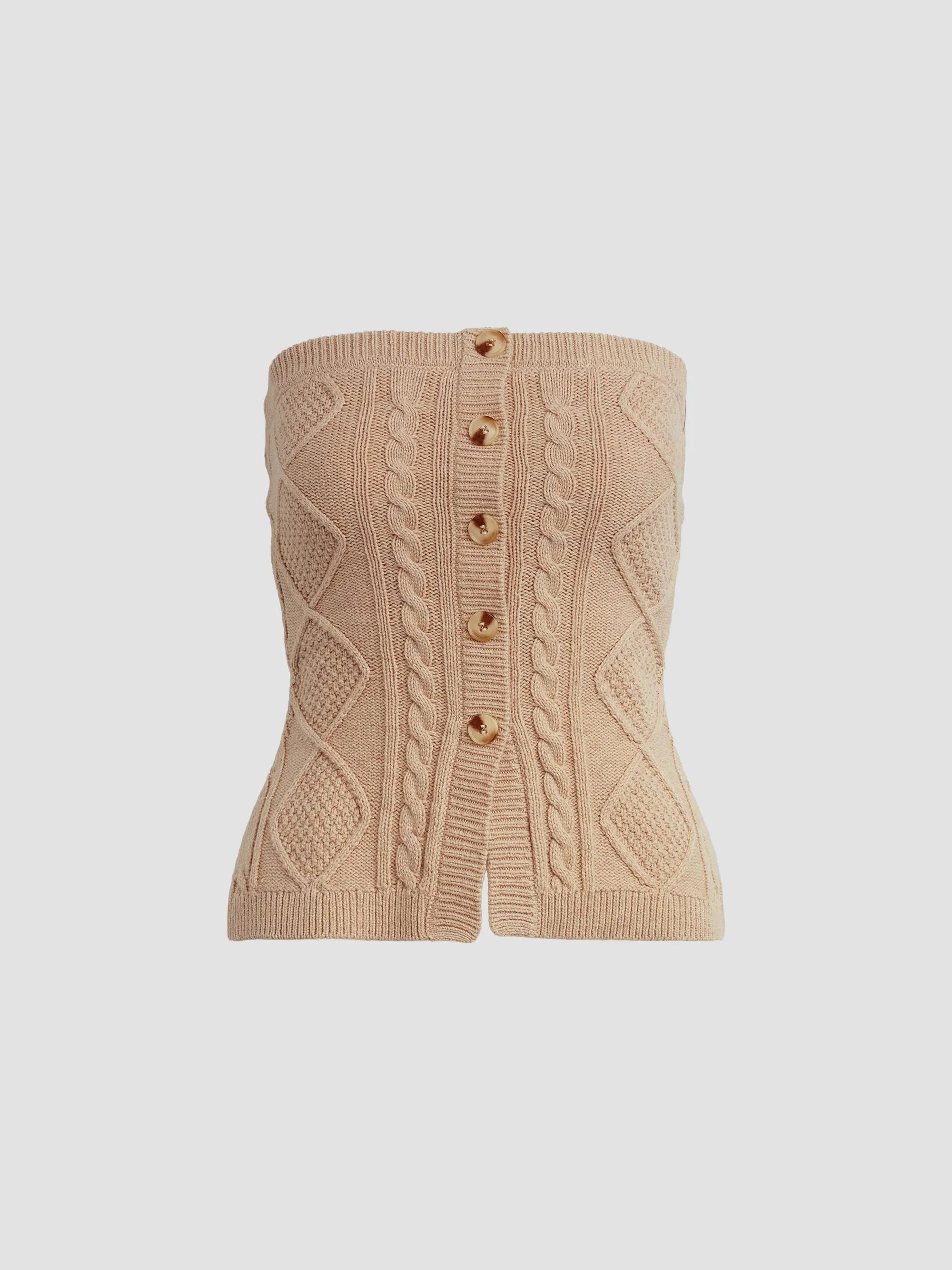 Women's Layla Argyle-Knit Top - Cream - 1