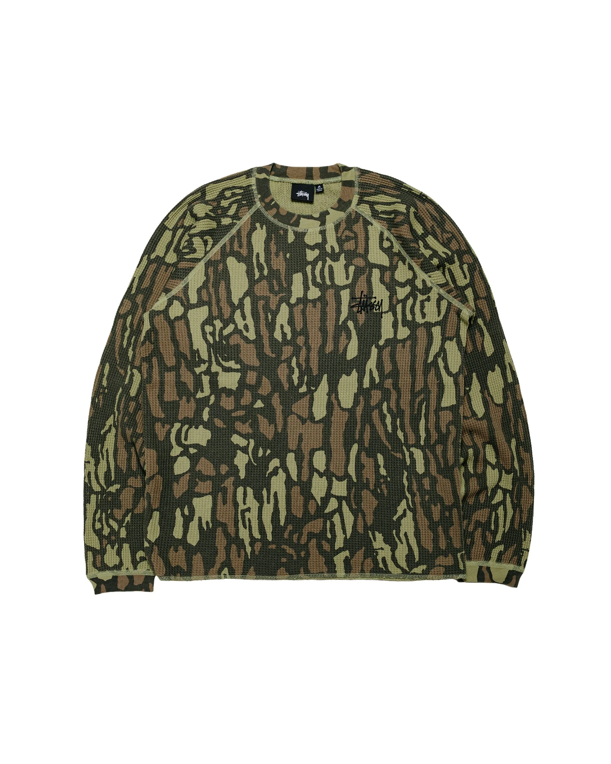 Stüssy Basic Stock Raglan Thermal Tree Bark Camo - 1