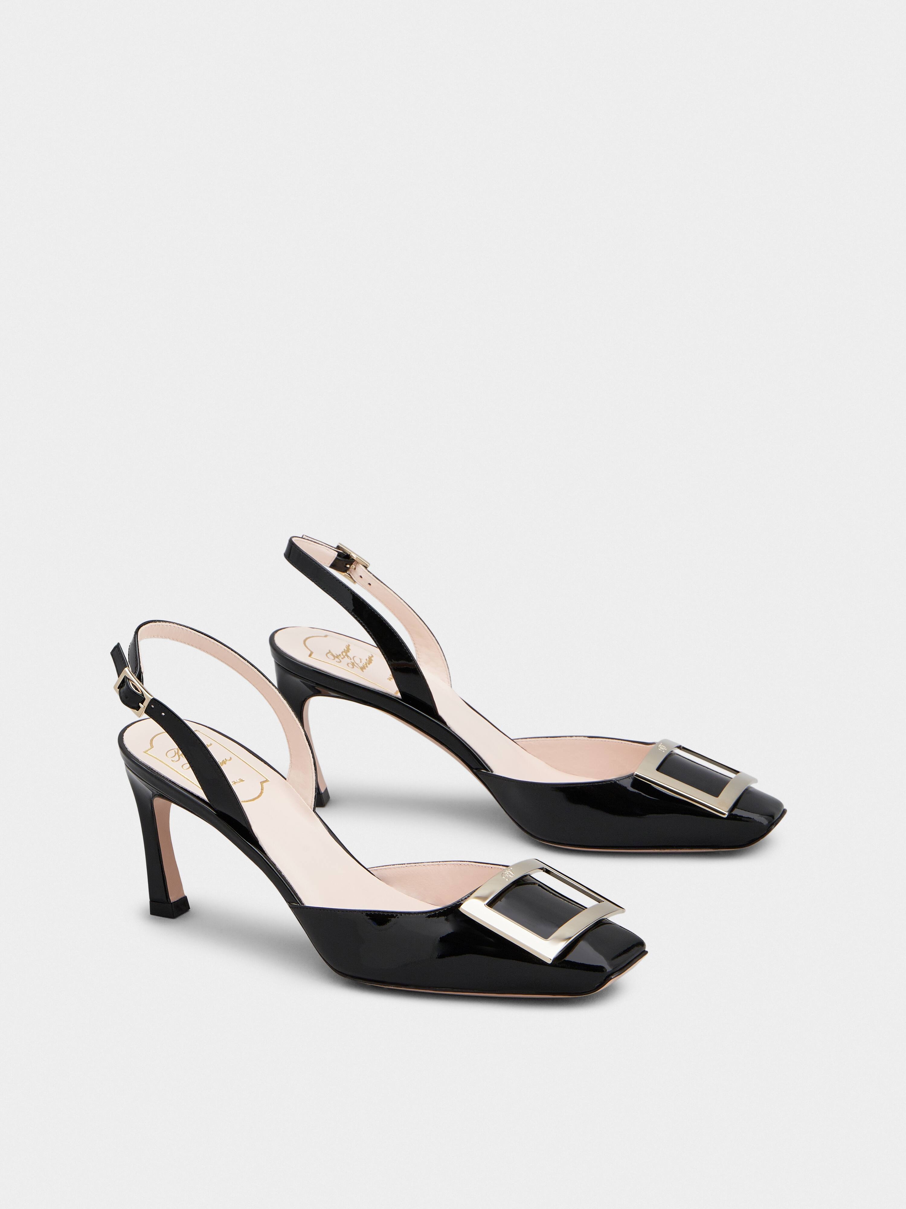 Trompette Metal Buckle Slingback Pumps in Patent Leather - 2