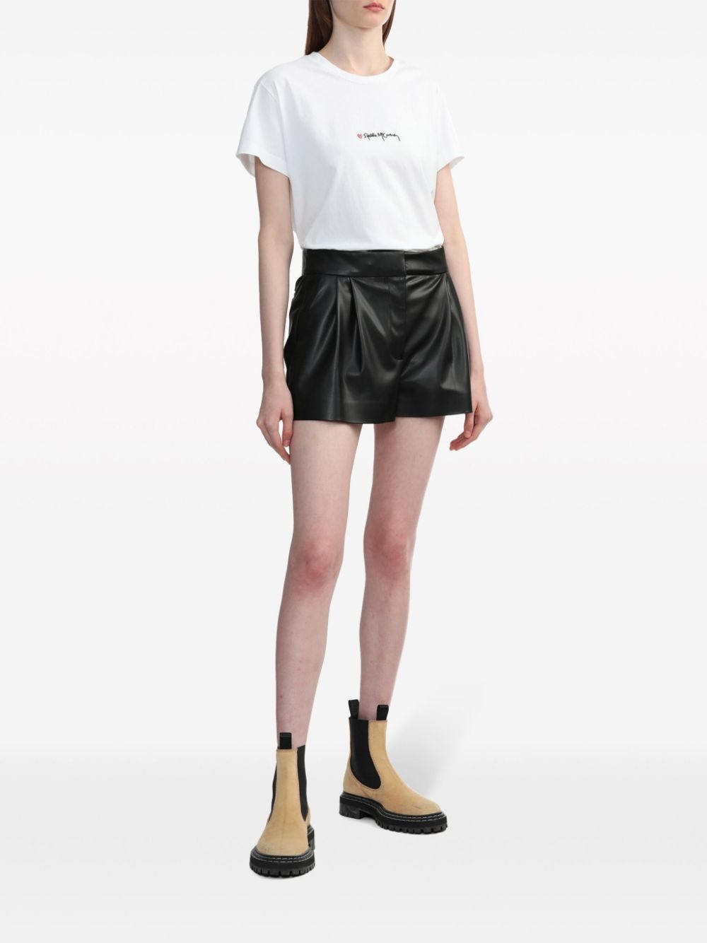 faux-leather short shorts - 2