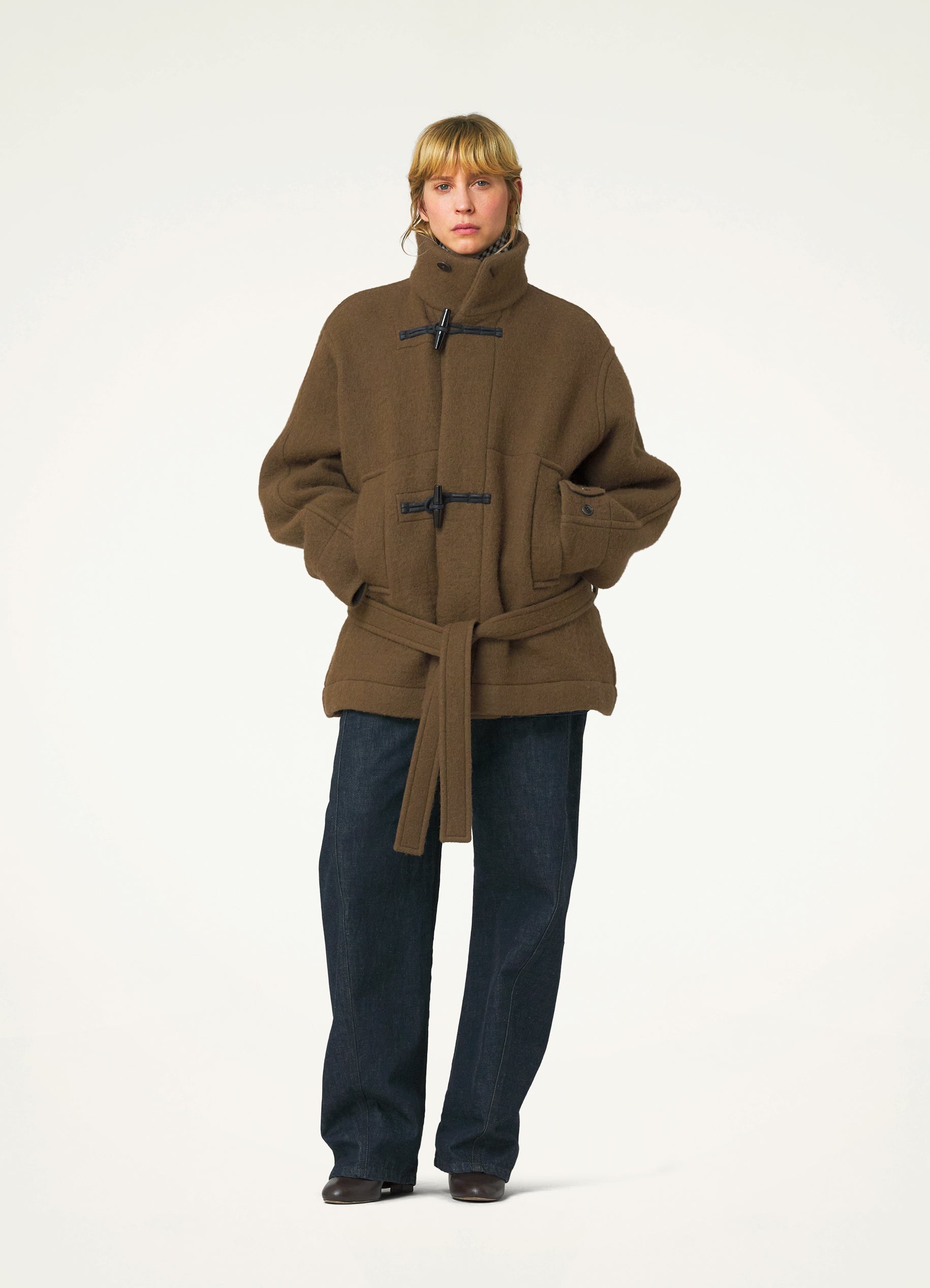 SHORT BATHROBE DUFFLE COAT - 6