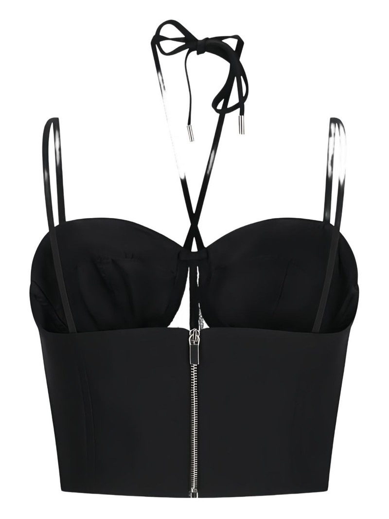 David Koma tulle insert corset top outlook