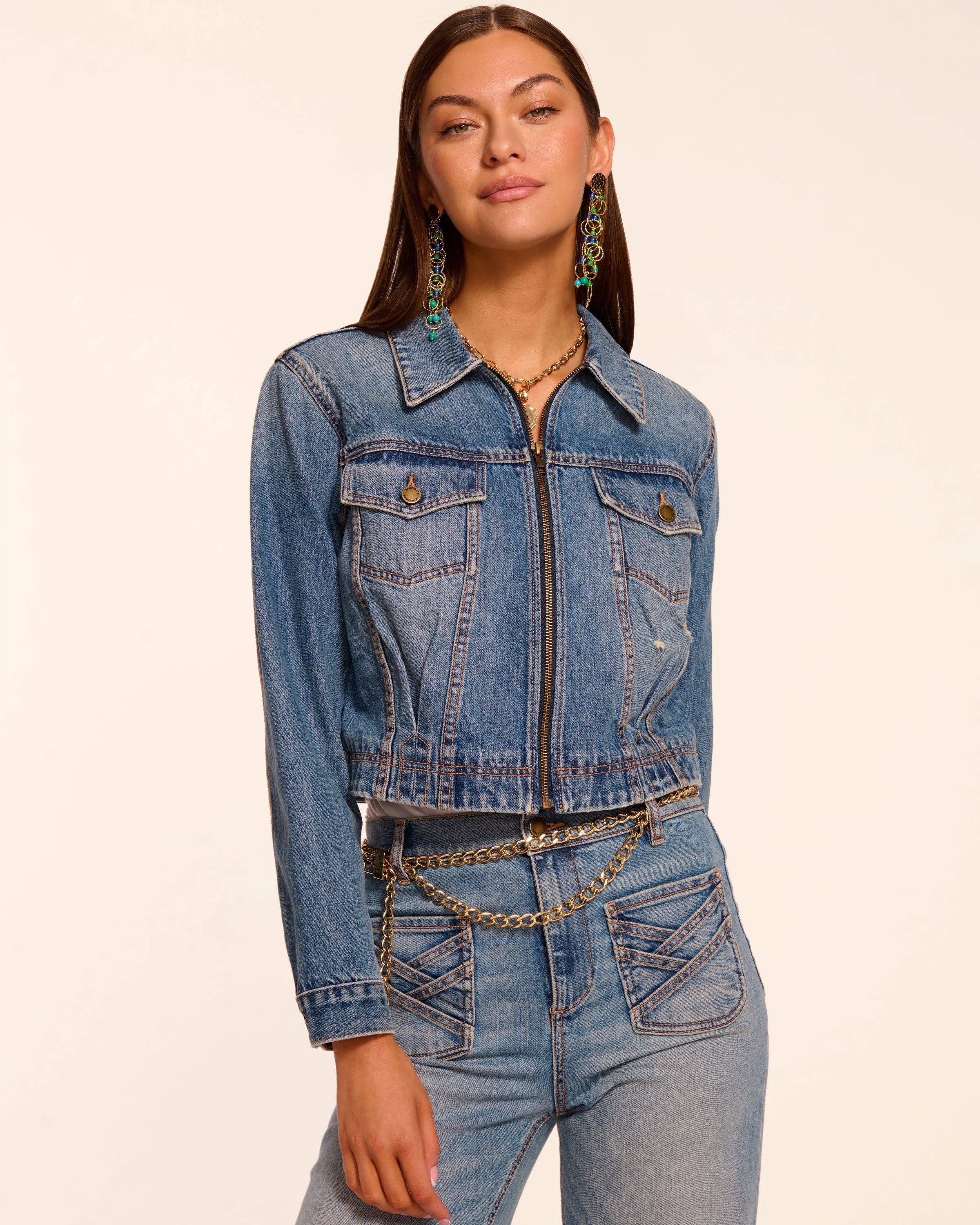 Jannah Distressed Denim Jacket - 1
