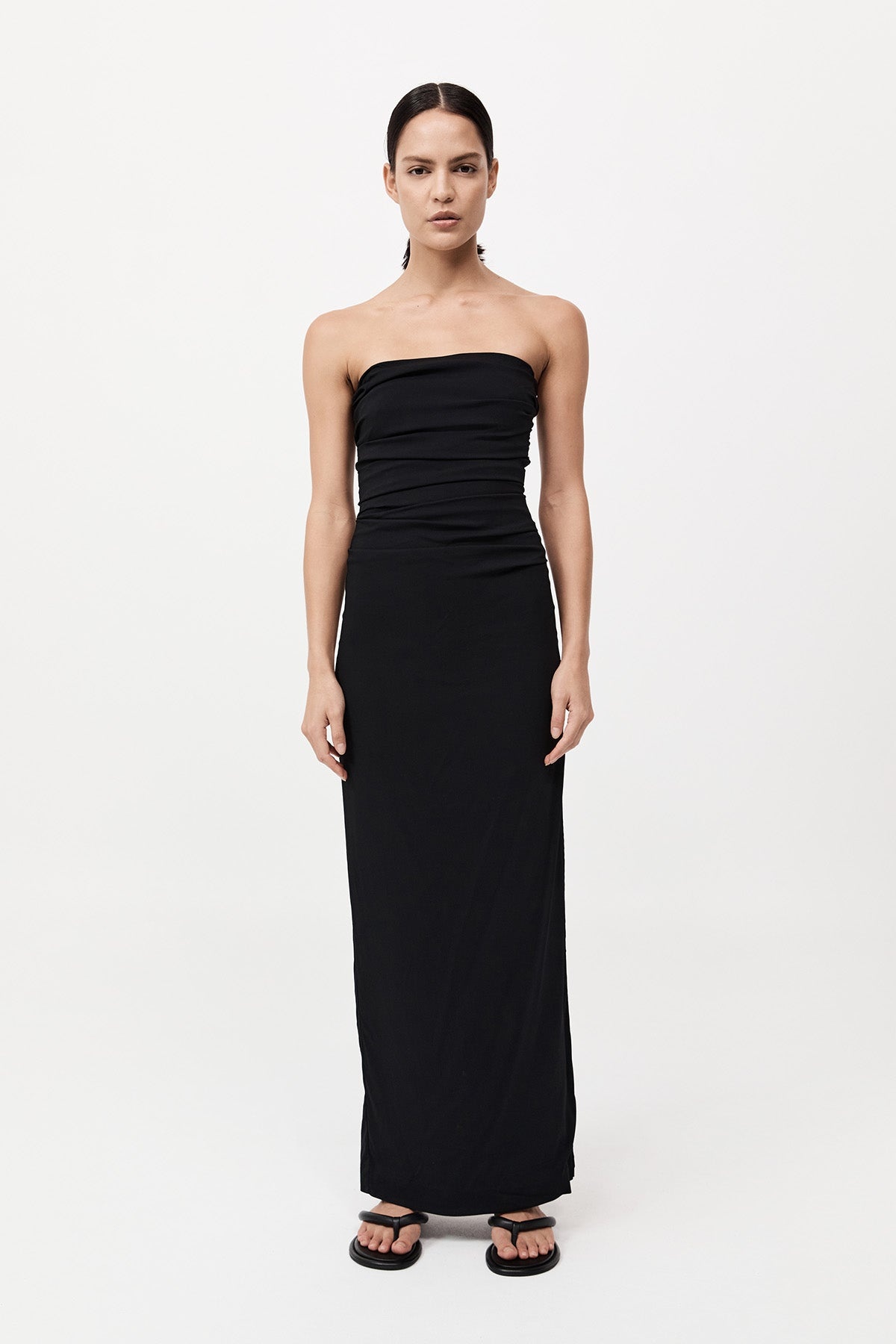 Strapless Tie Back Dress - Black - 2