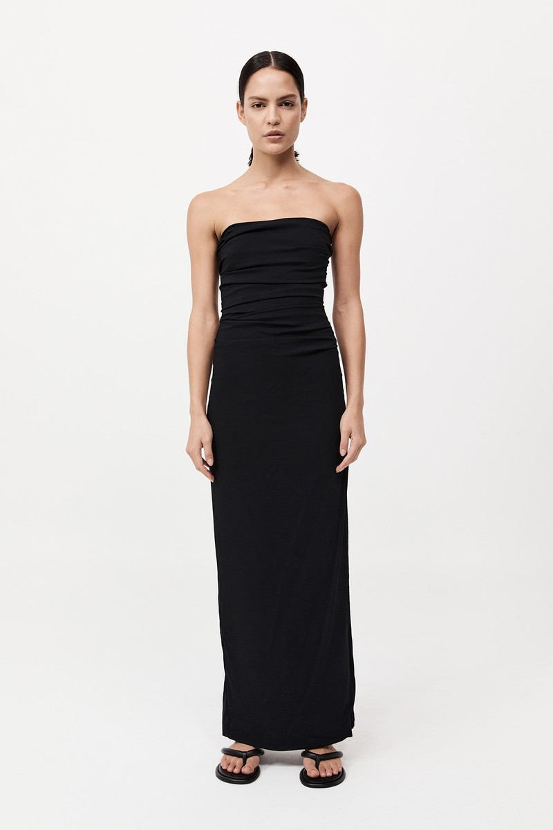 Strapless Tie Back Dress - Black 2