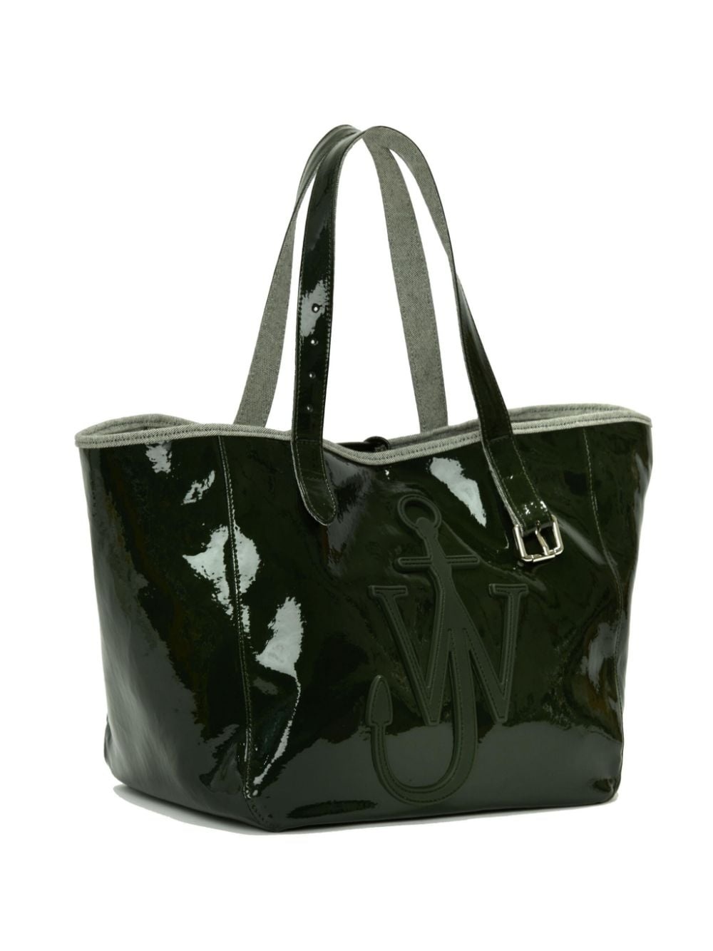 Belt coated-finish denim tote bag - 4