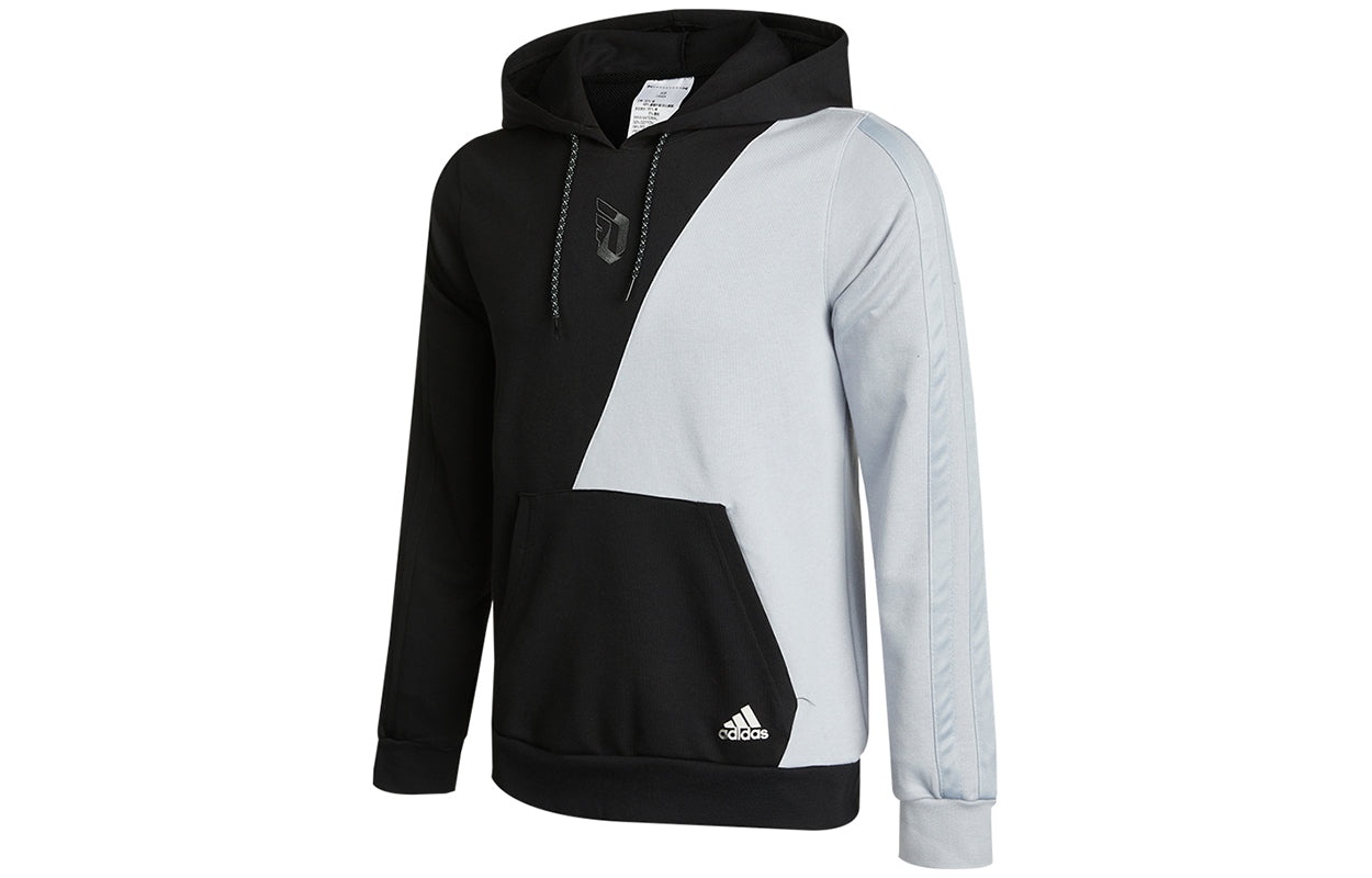 adidas Dame Vis Hood Casual Sports Colorblock Hooded Pullover Black Gray GT0216 - 3