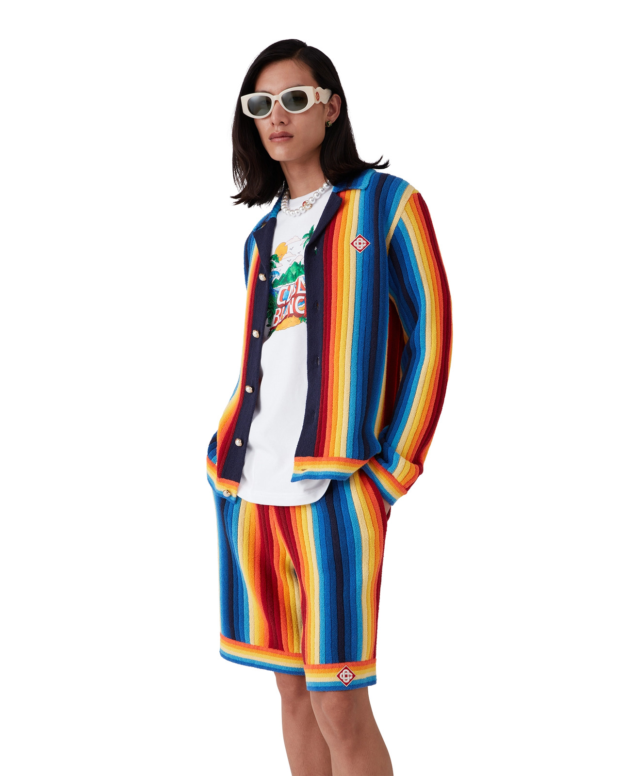Gradient Stripe Towelling Jacket | Casablanca Paris - 4