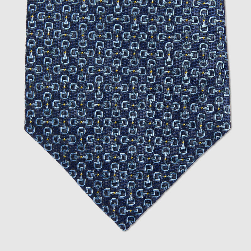 Horsebit jacquard silk tie 4