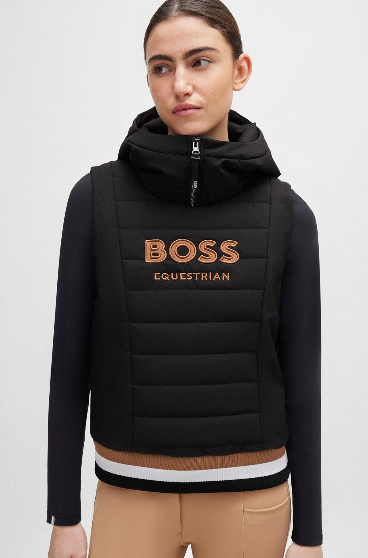 EQUESTRIAN SLEEVELESS HOODIE WITH EMBROIDERED LOGO - 5