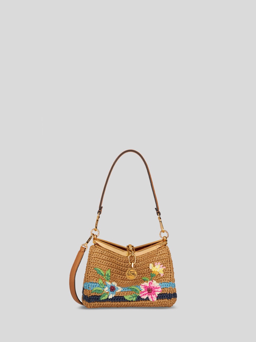 MINI RAFFIA CROSSBODY BAG WITH EMBROIDERY - 1