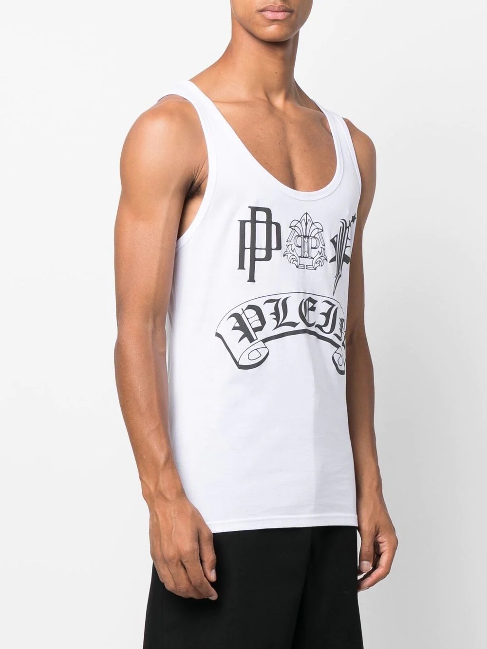 logo-print cotton tank top - 3