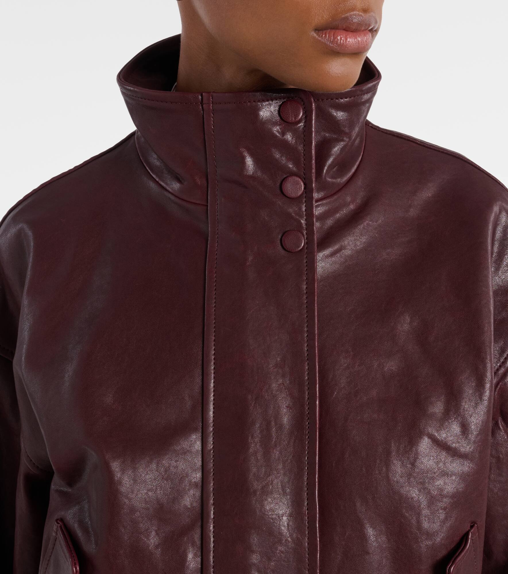Bateman cropped leather jacket - 4