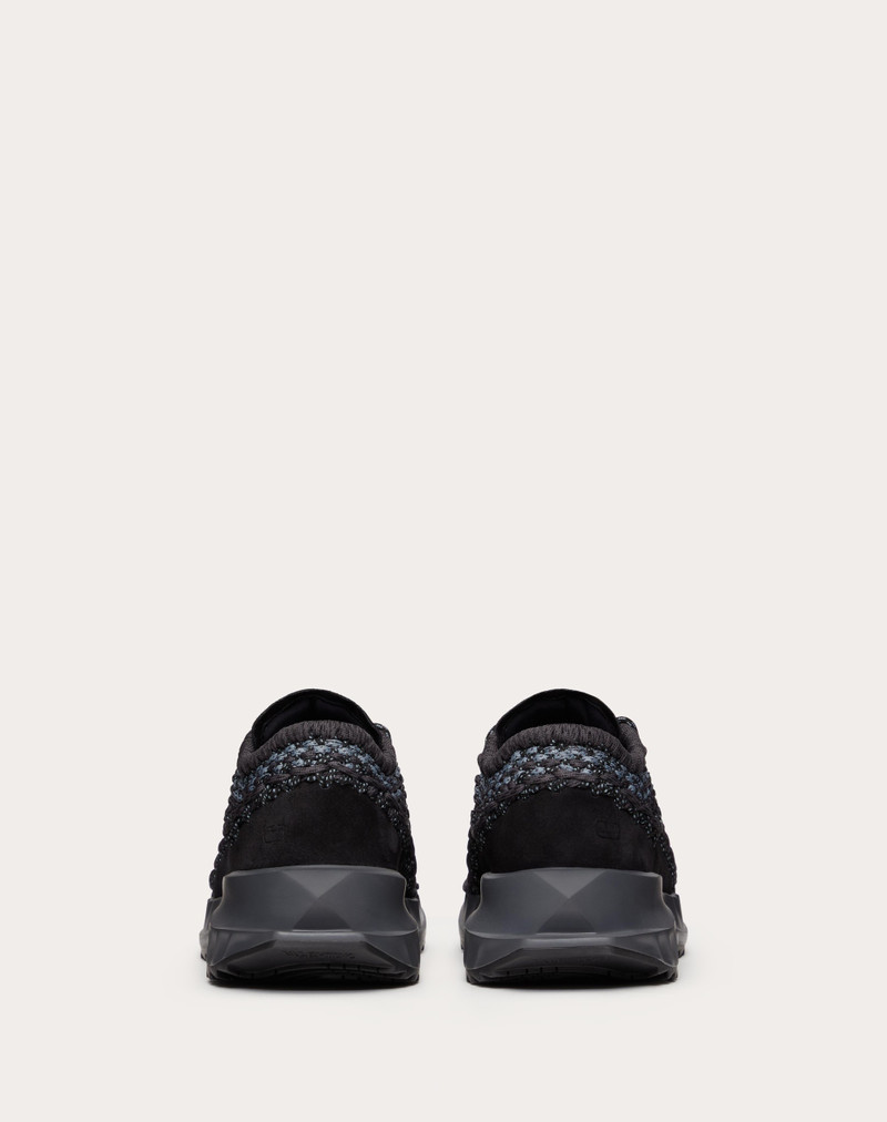 Valentino VALENTINO GARAVANI OUTDOOR CROCHET SNEAKERS IN FABRIC AND SUEDE outlook