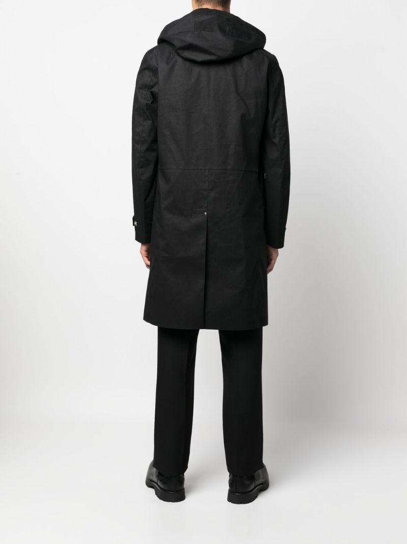 hooded mid-length raincoat - 4