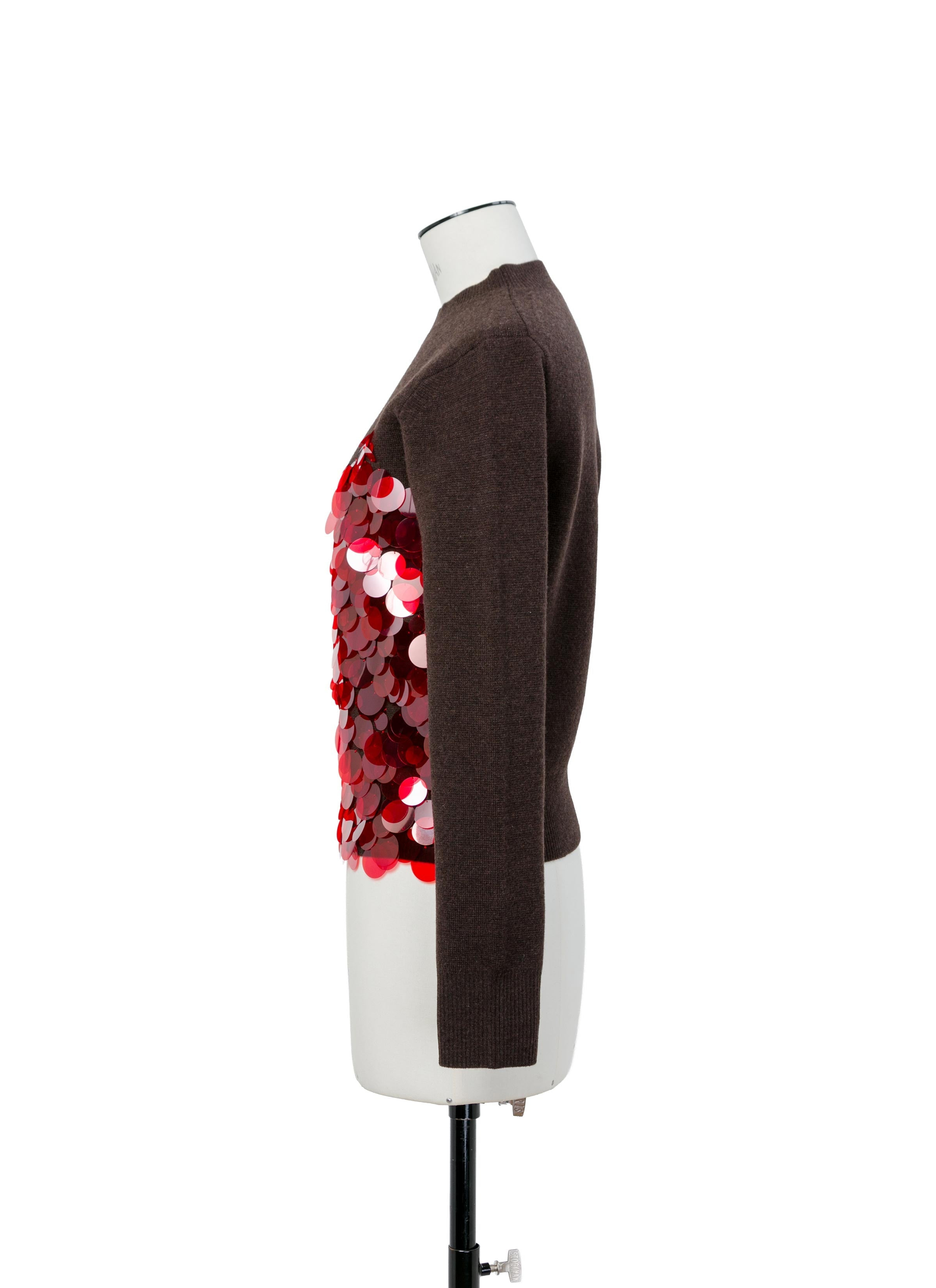 Sequin Embroidery x Wool Knit Pullover - 2