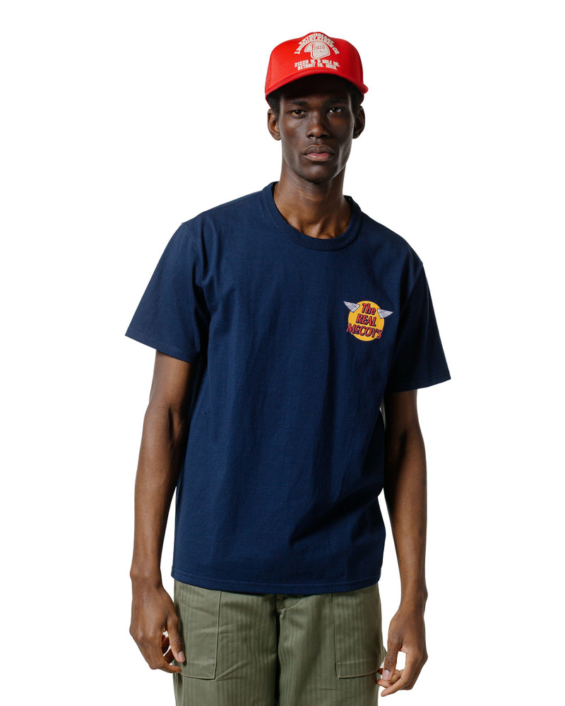 The Real McCoys MC24004 Logo Tee S/S Navy outlook