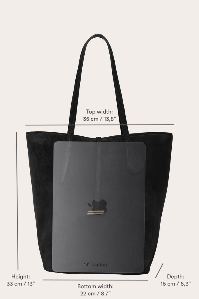 TALL SPROUT TOTE DARK BROWN SUEDE - 5