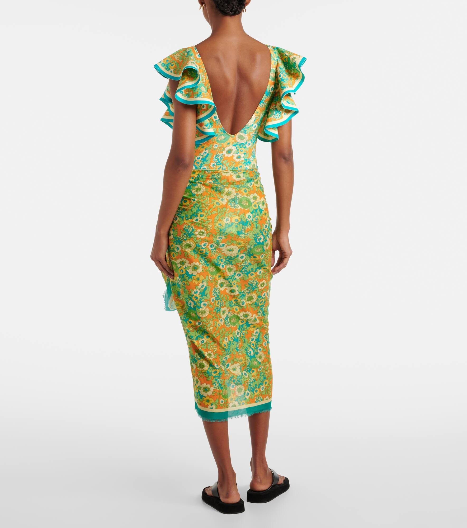 Jeff printed cotton beach cover-up - 3