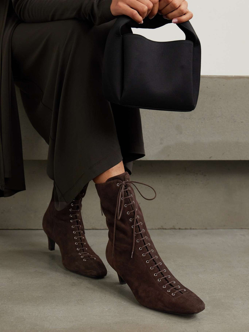Totême Lace-up suede boots Brown outlook