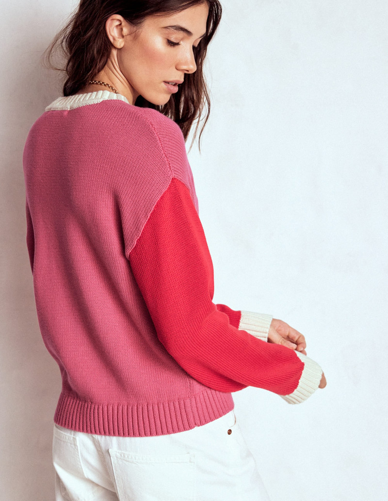 Jemma Chunky Cotton Sweater-Rose Pink 5