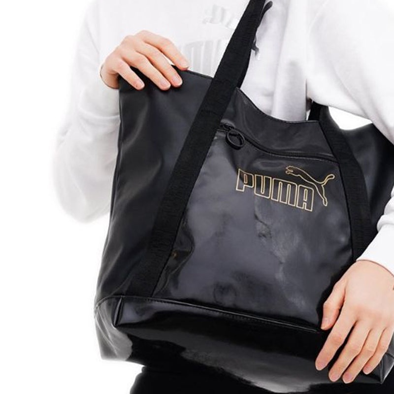 (WMNS) PUMA Core Up Large Shopper Bag 'Black Gold' 078709-01 - 3