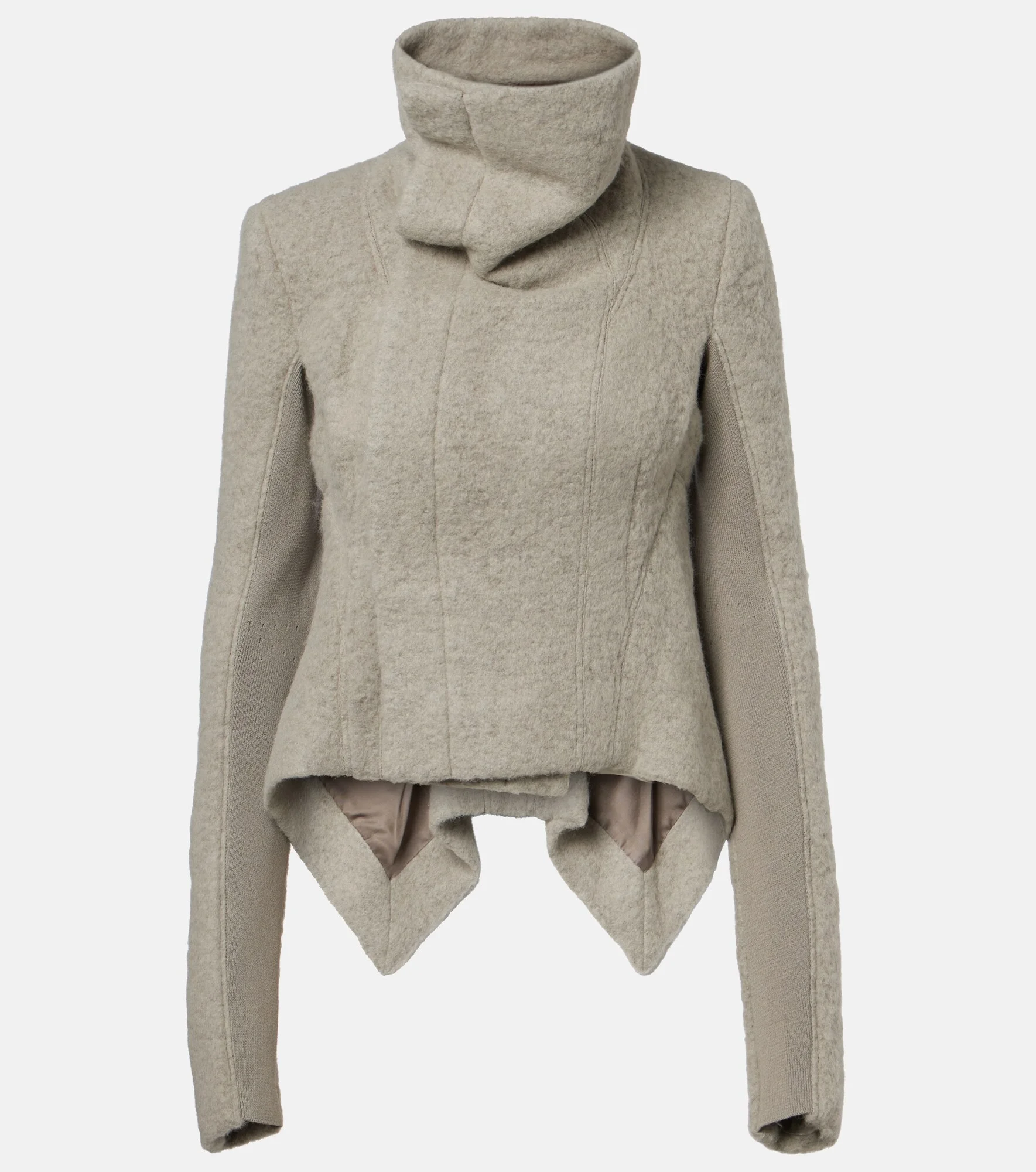 Asymmetric alpaca and wool-blend jacket - 1