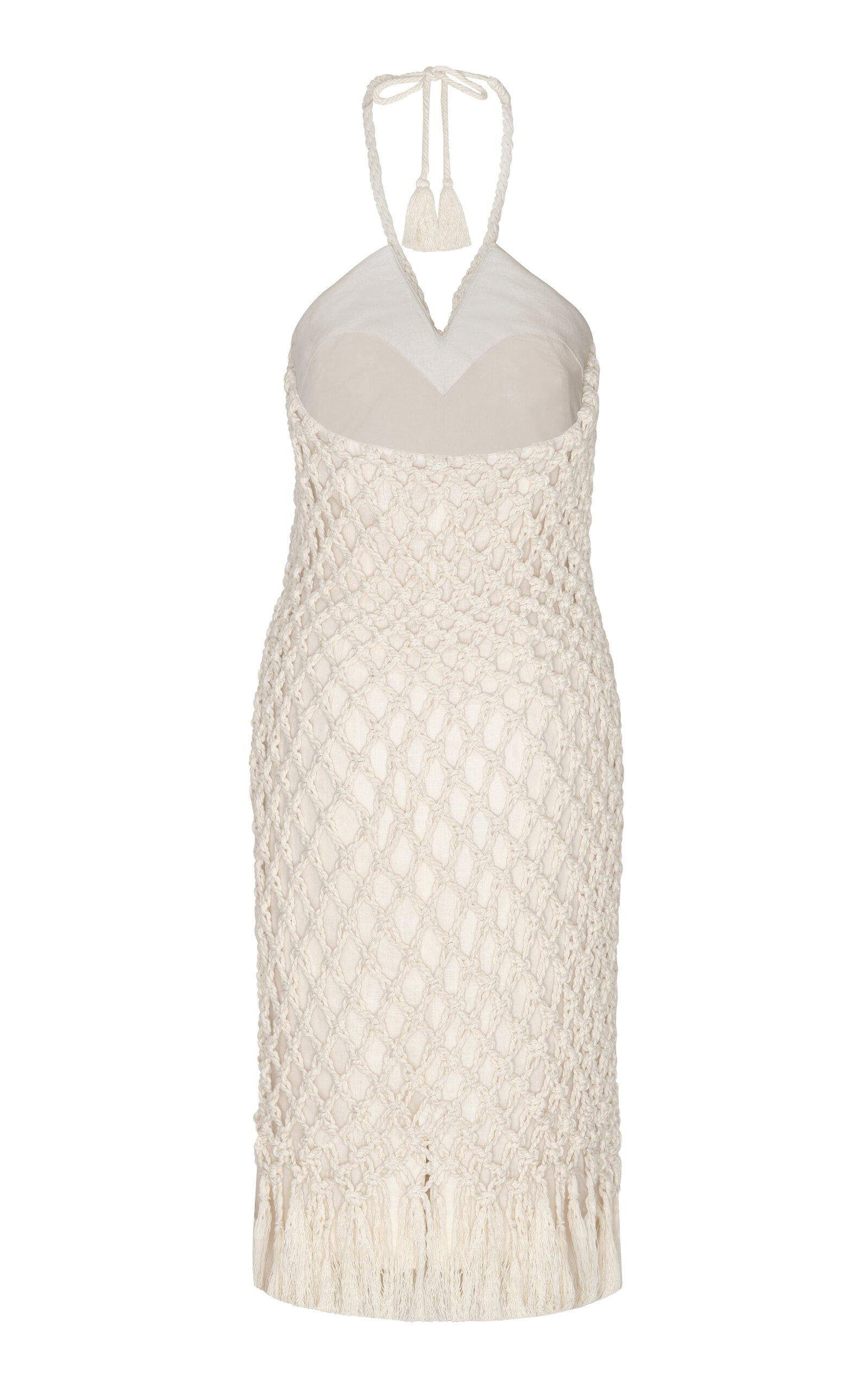 Mi Caprichito Handmade Macrame Midi Dress ivory - 3