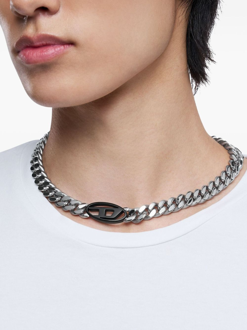 curb-chain logo necklace - 4