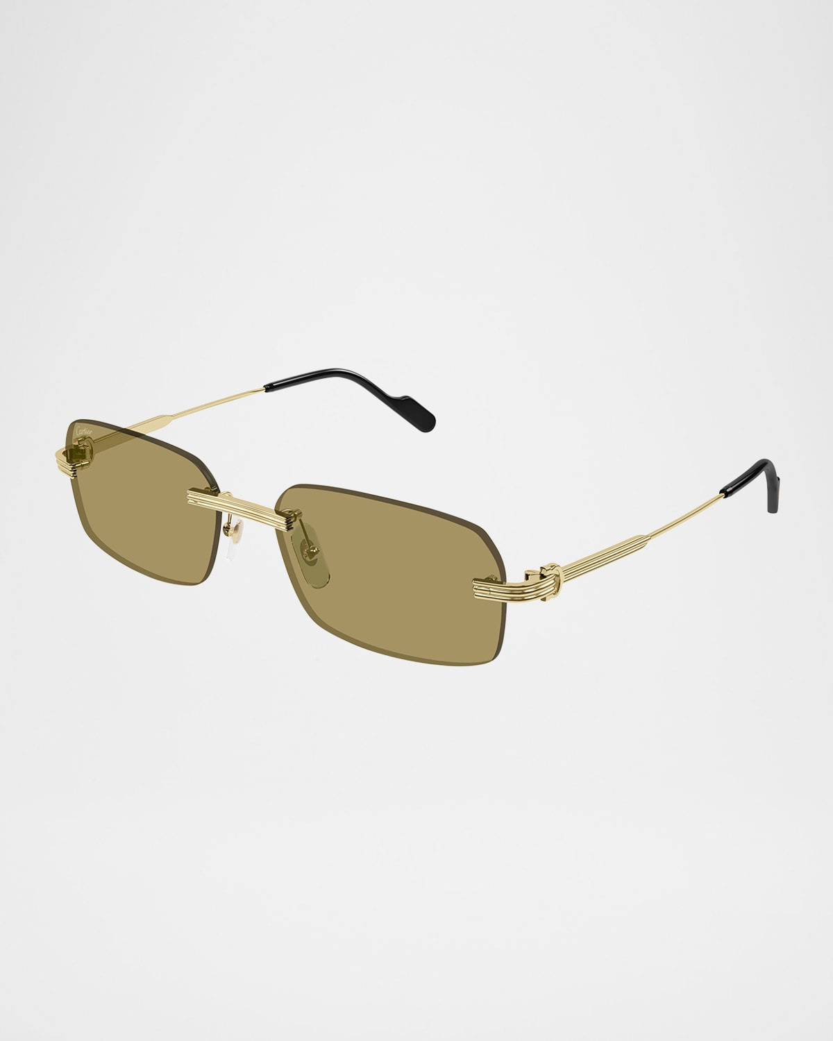 Men's Rimless Rectangle Metal Sunglasses - 3