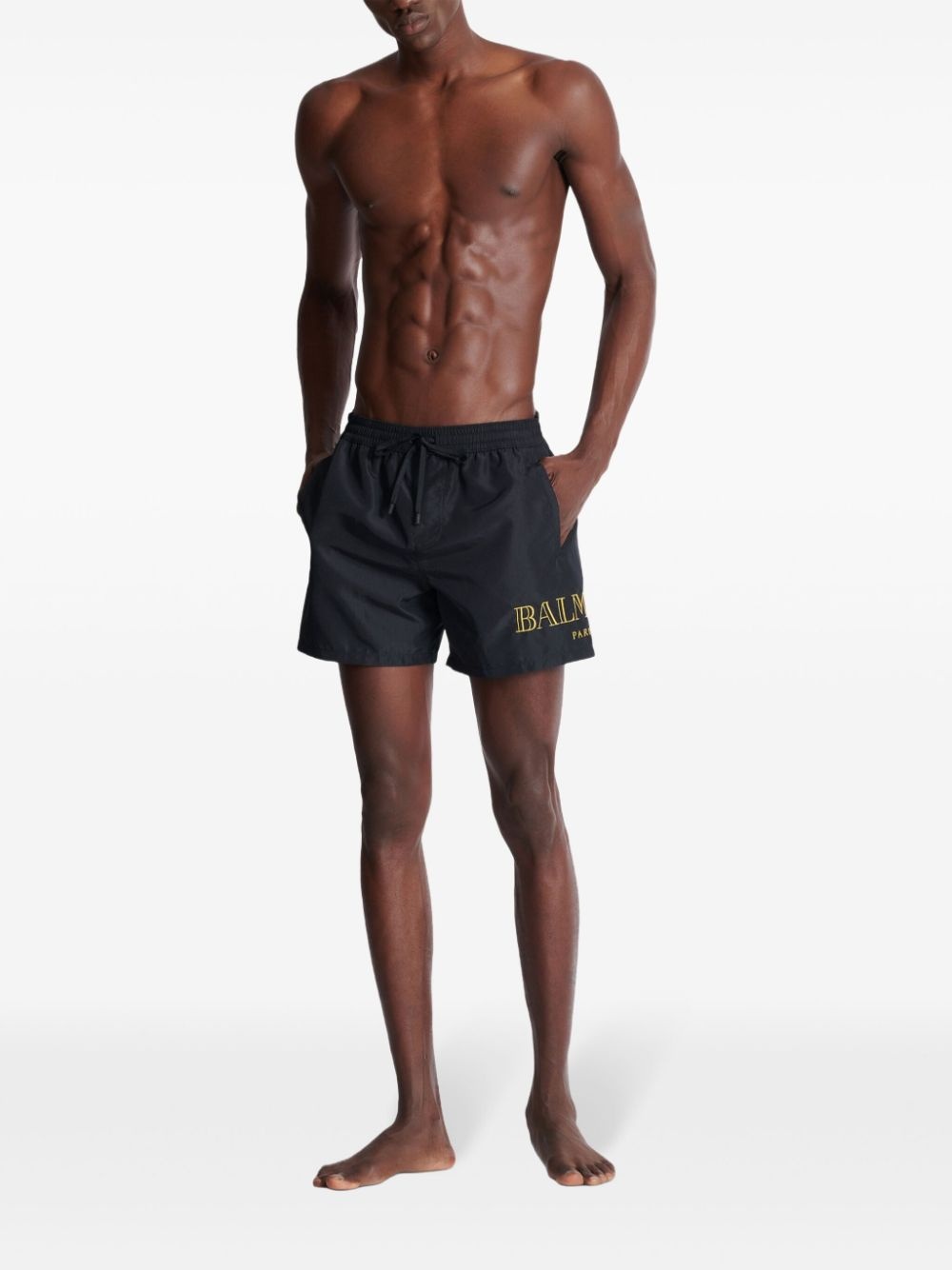 logo-embroidered swim shorts - 3