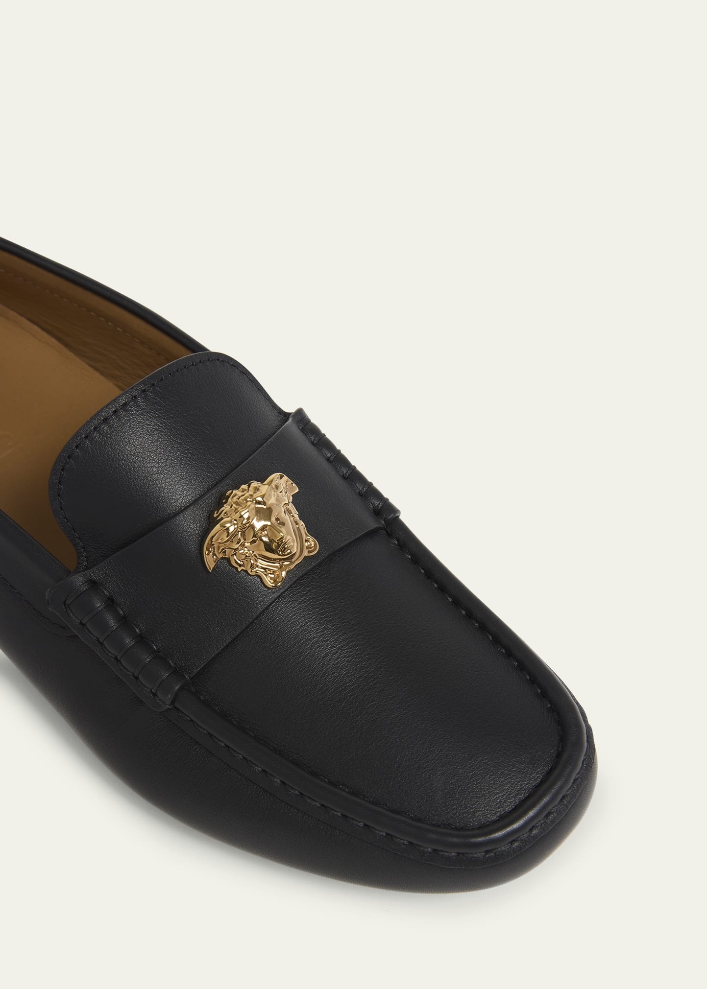 Men's Medusa-Ornament Leather Drivers - 6
