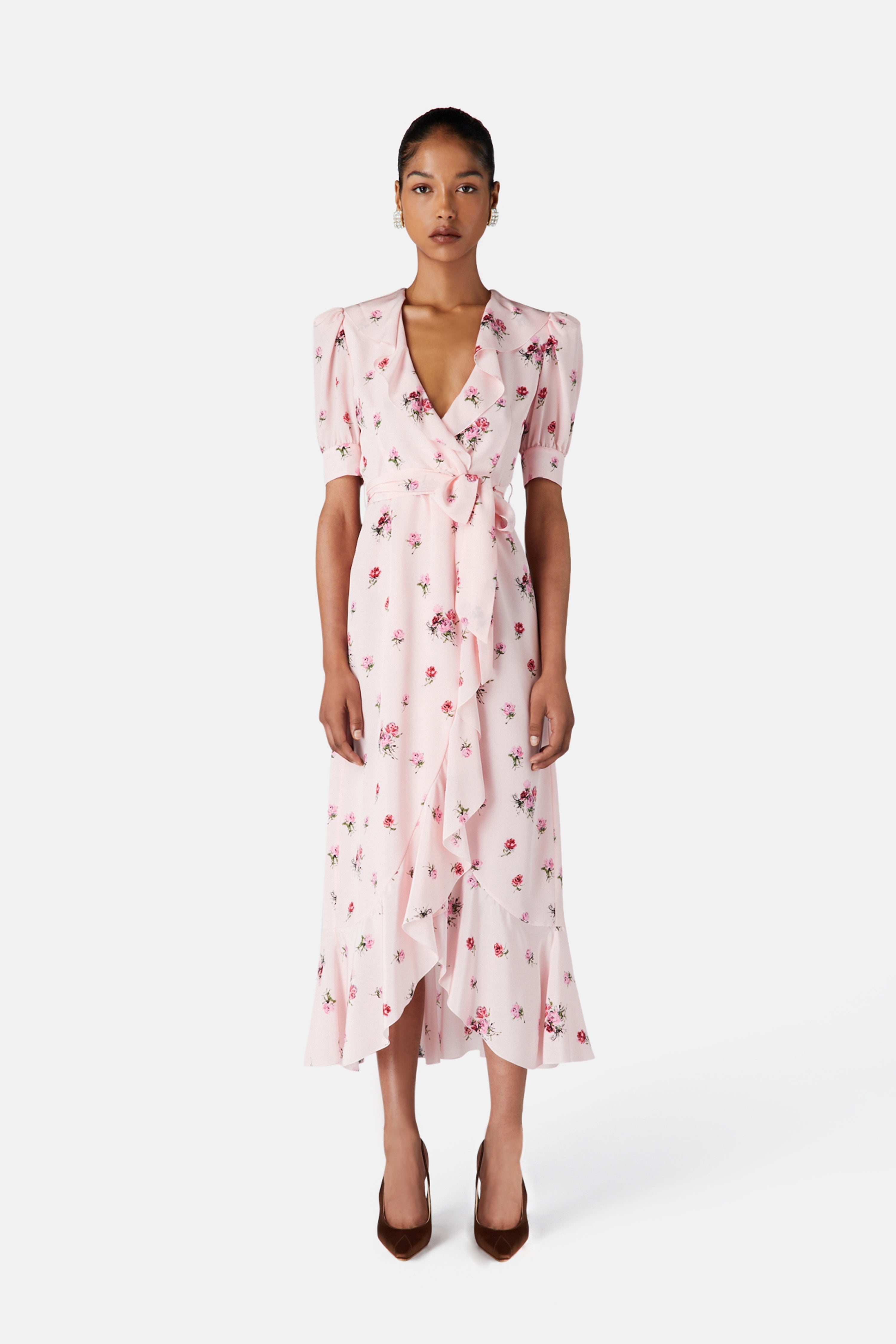 ROSE PRINT WRAP DRESS - 3