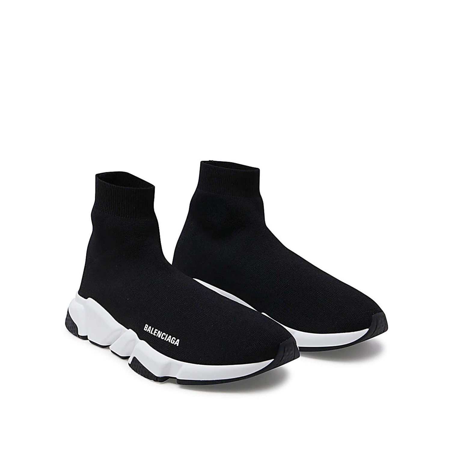 BLACK AND WHITE CANVAS SPEED SNEAKERS - 2