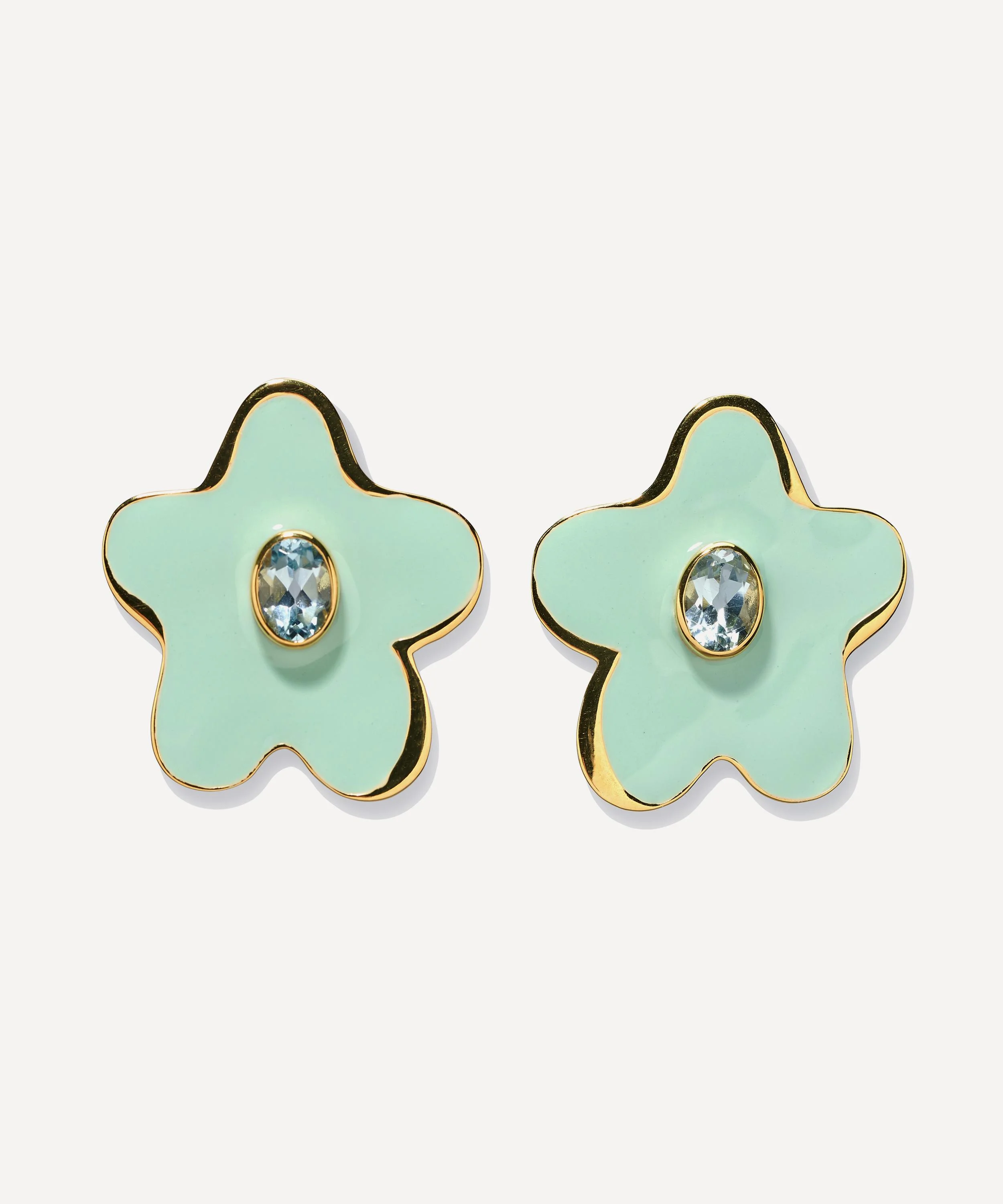 Gold-Plated Camilo Topaz Stud Earrings - 1