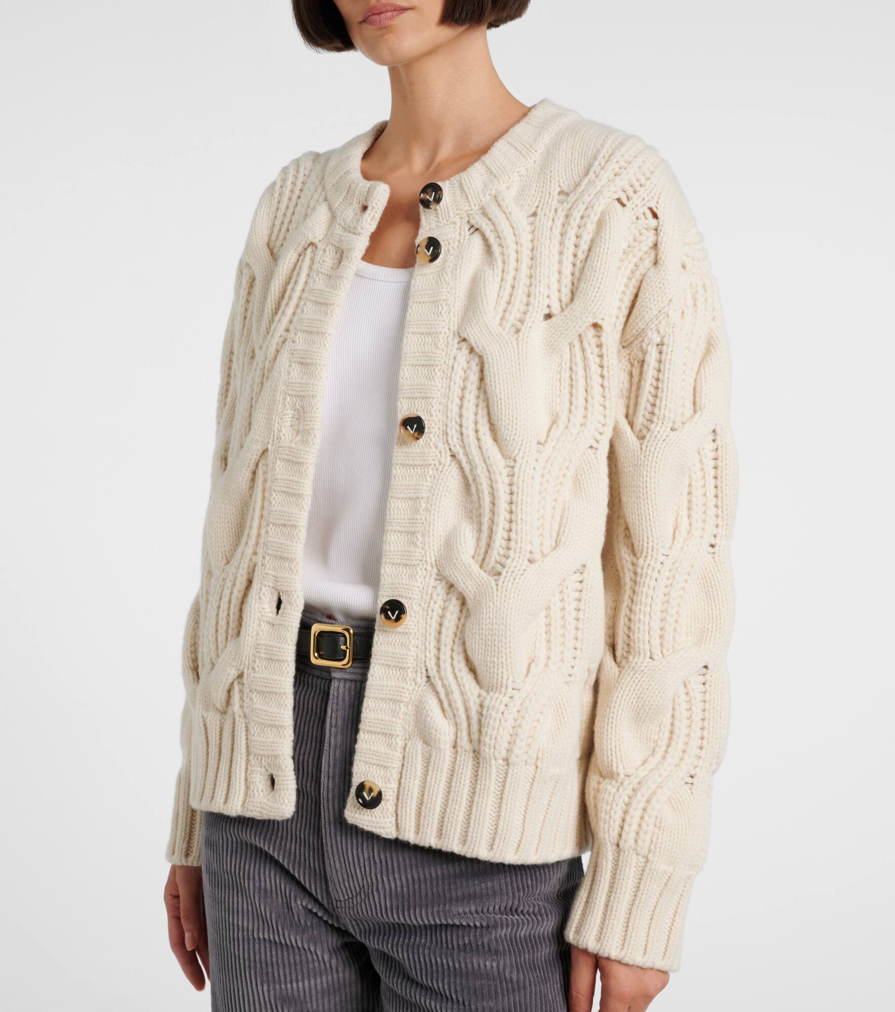 Cable-knit wool cardigan - 6