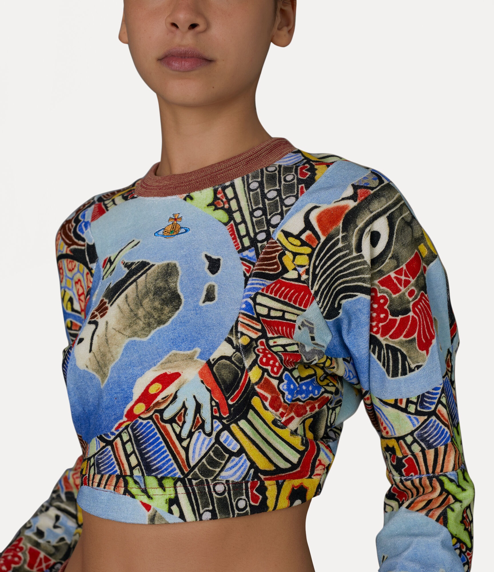 CROPPED POURPOINT SWEATSHIRT - 4