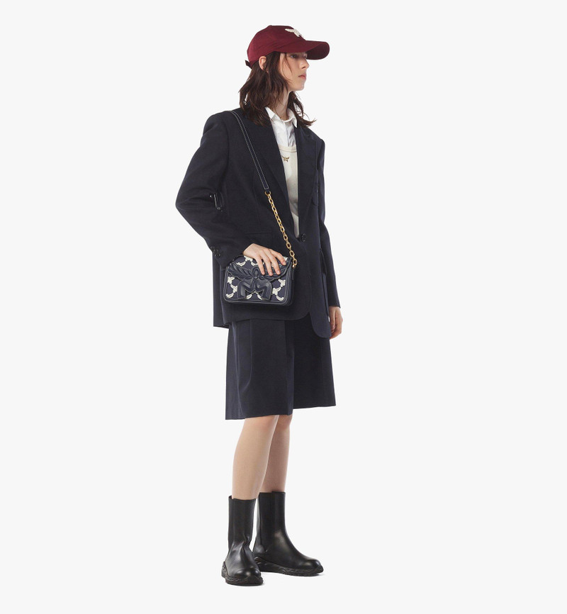 Himmel Crossbody in Leather and Laurel Flocking 6