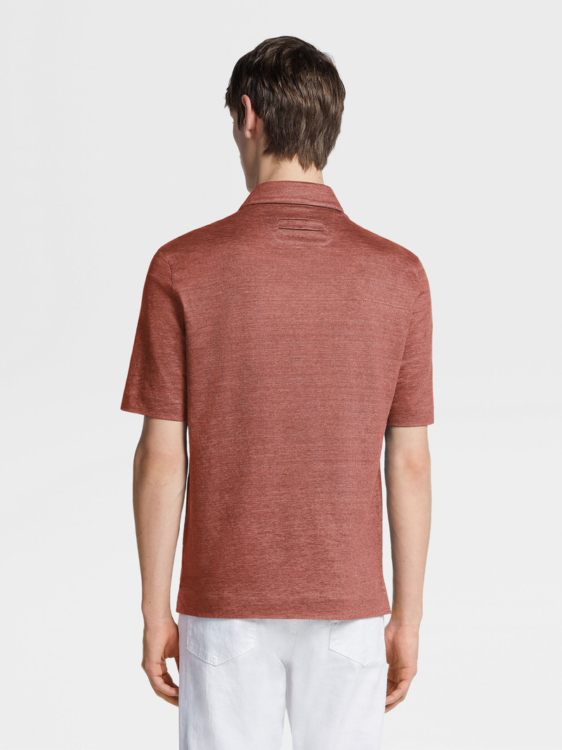 DUST PINK LINEN POLO SHIRT 3