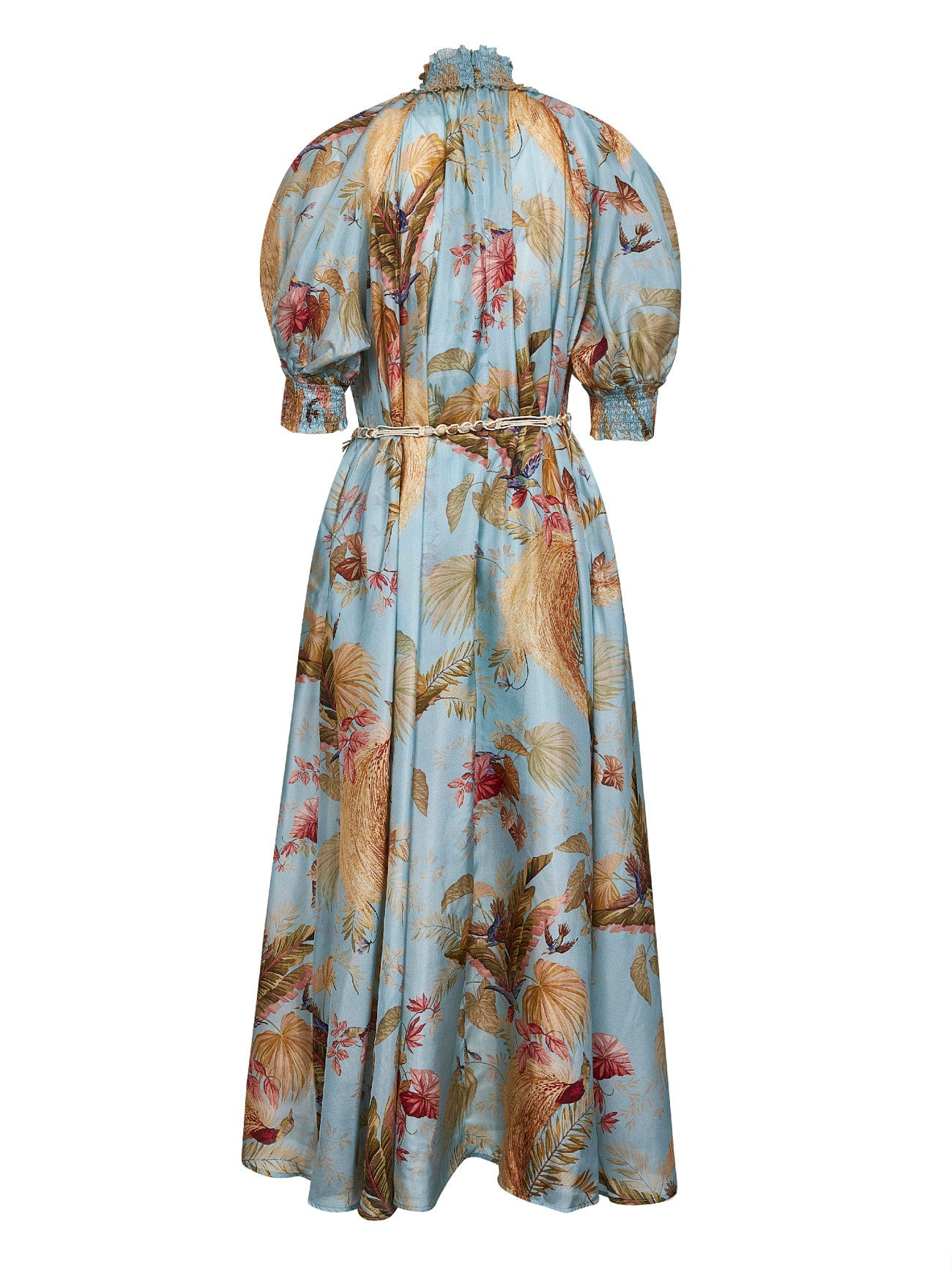 Aqua Palm Floral habotai silk Ascension maxi dress - 2